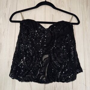 Windsor Black Sequin Embellished Top, Size Small